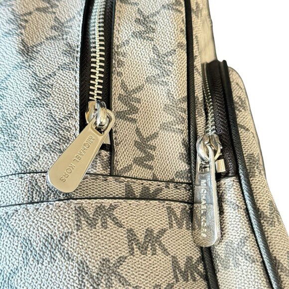 MICHAEL KORS Women\'s Abbey MK Signature LARGE Backpack Gray Black 38F8XAYB7V main image 5